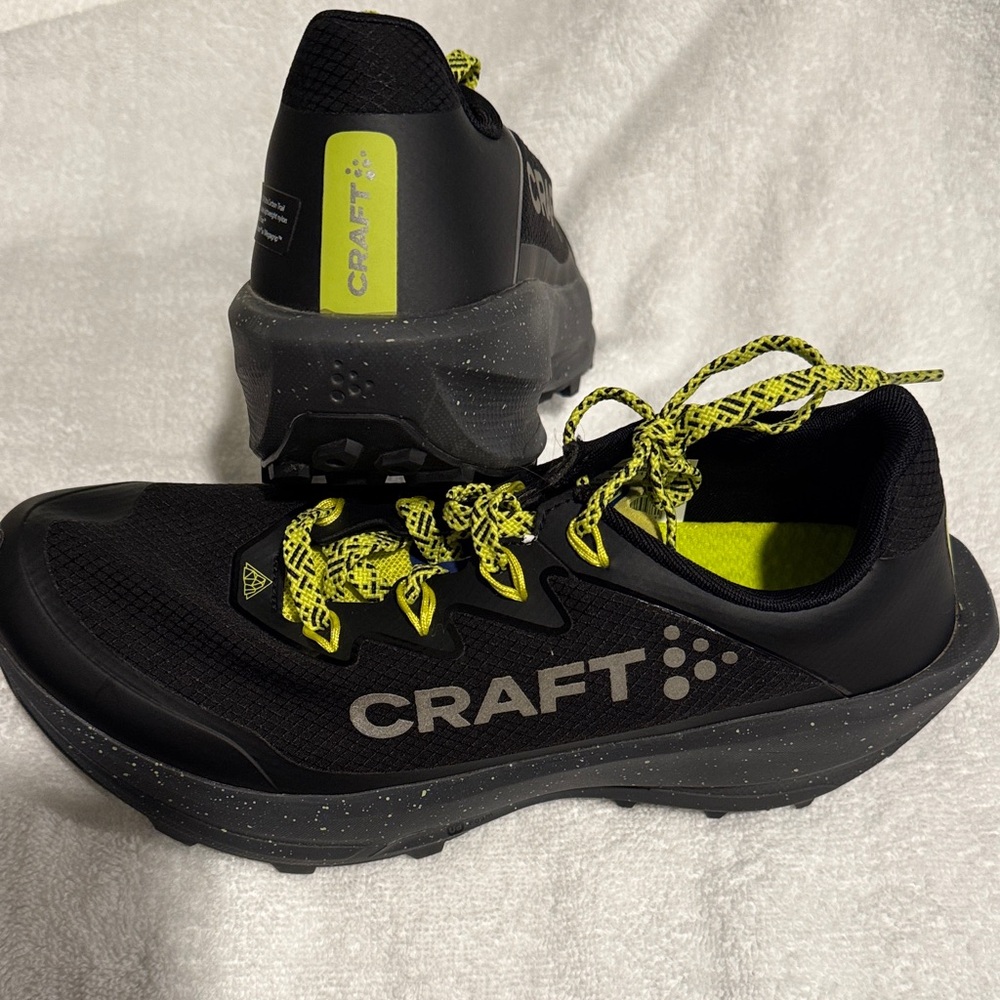 Craft Men's Athletic Shoes in Black and Neon Yellow